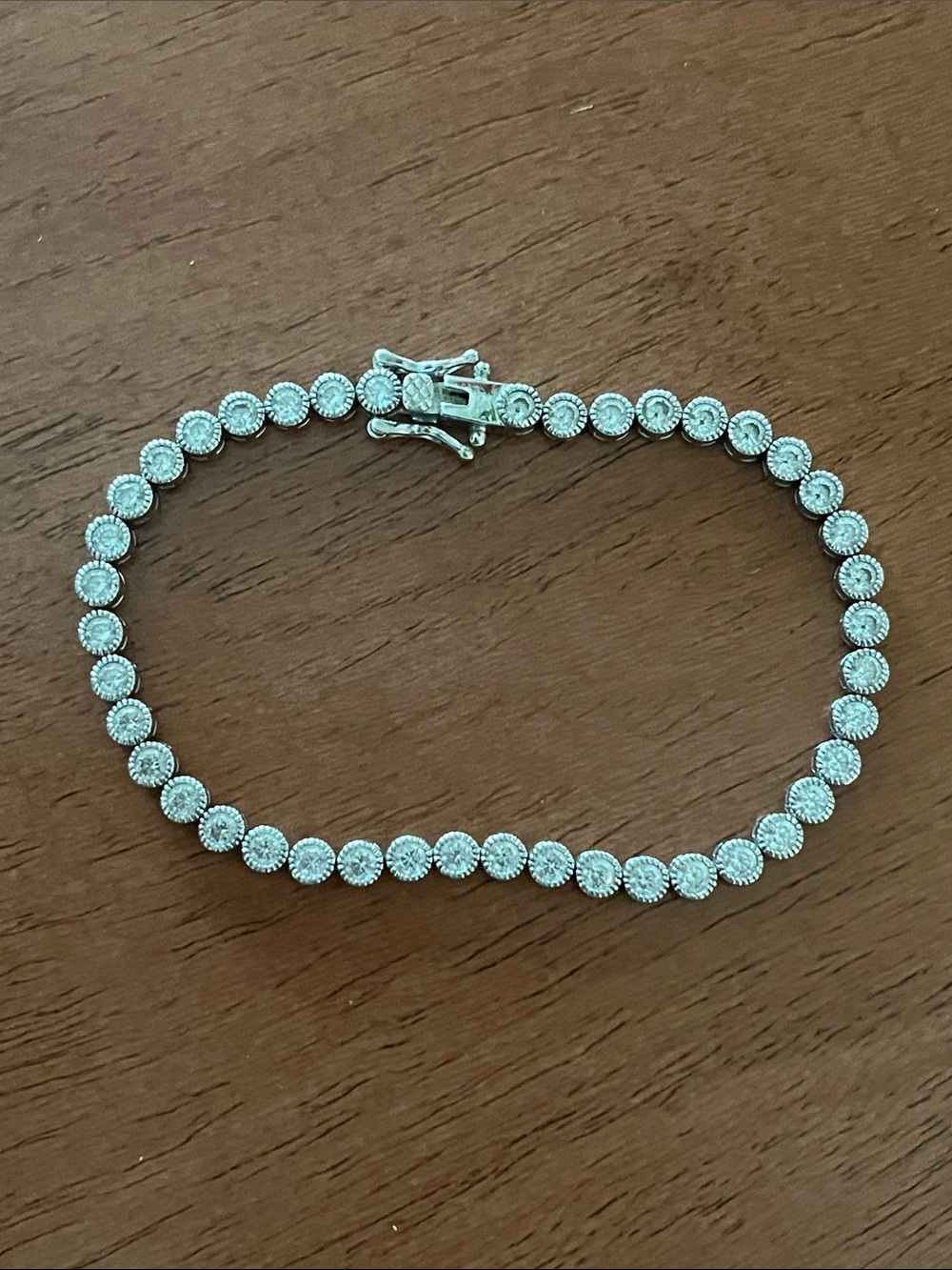 Silver and Cubic Zirconia Tennis Bracelet